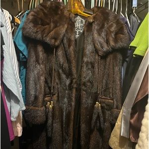 Brown knee length Mink coat